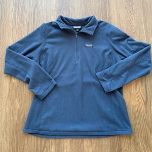 Patagonia Women’s Dark Blue Micro D 1/4 Fleece Zip Fleece Pullover Size XL